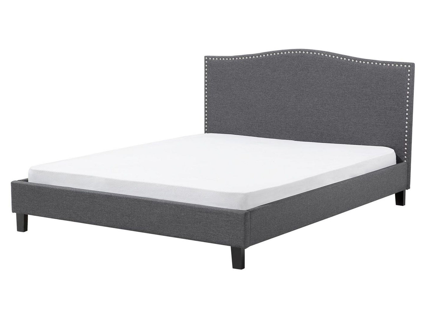 Bett mit Lattenrost Stoff MONTPELLIER 160 x 200 cm Dunkelgrau