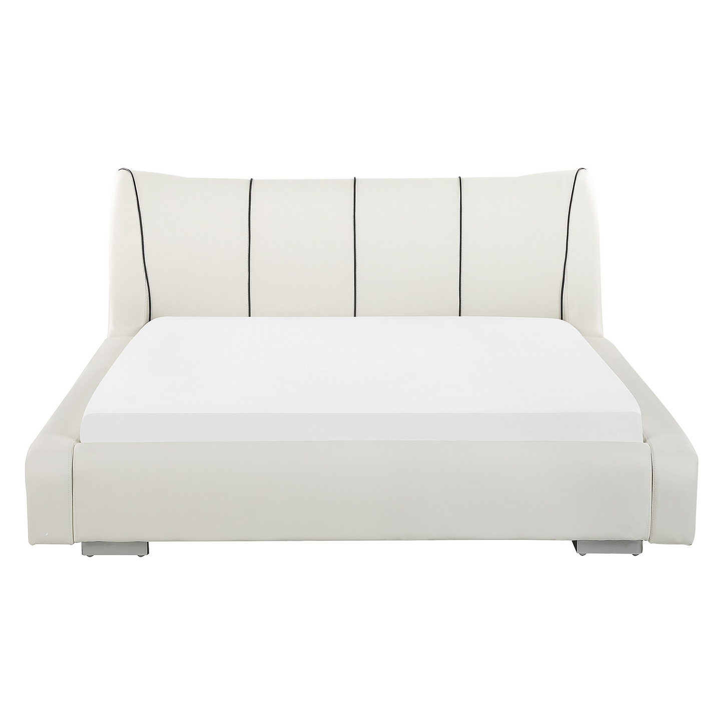 Wasserbett Leder weiss 160 x 200 cm NANTES