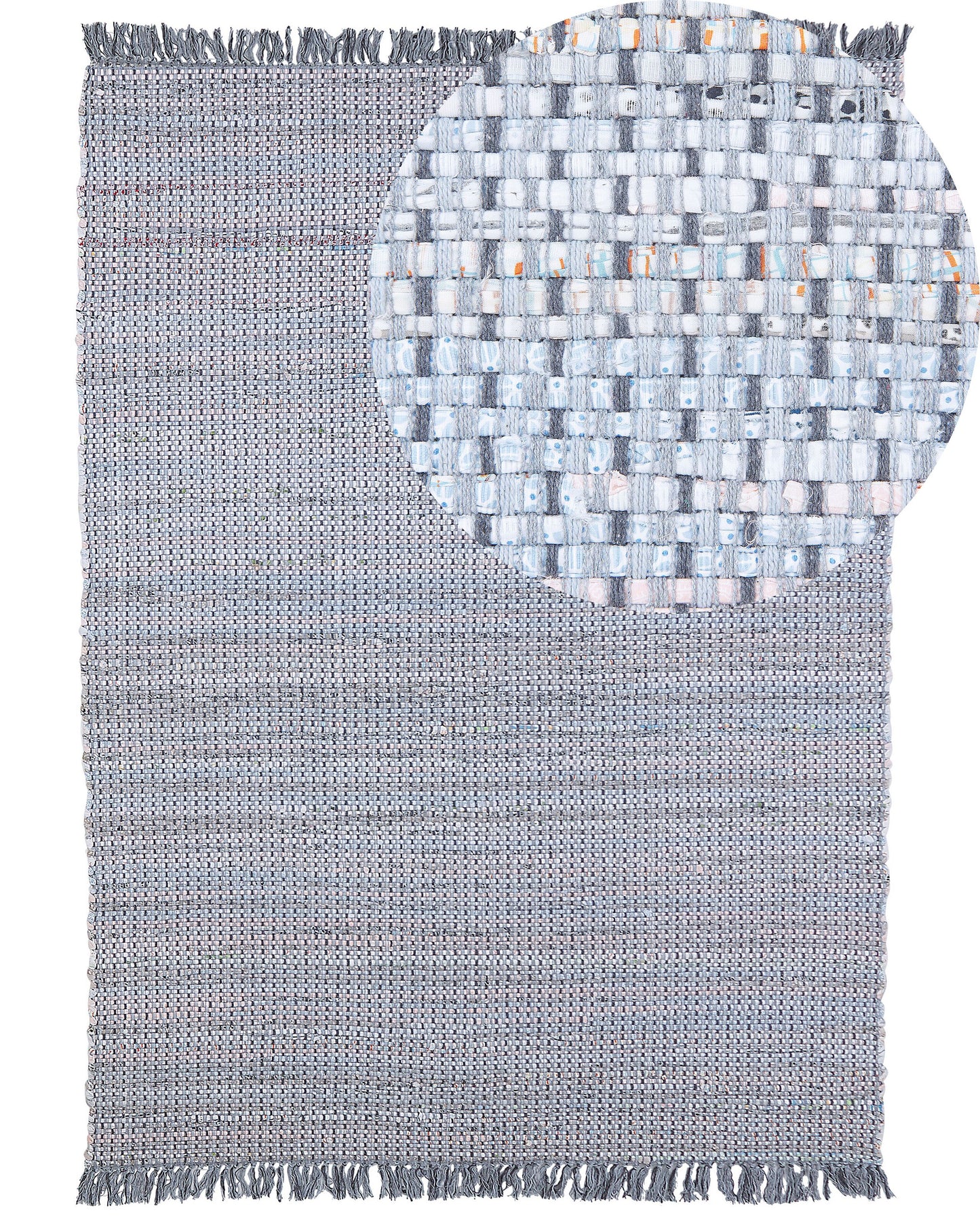 Teppich Baumwolle grau 160 x 230 cm Kurzflor BESNI