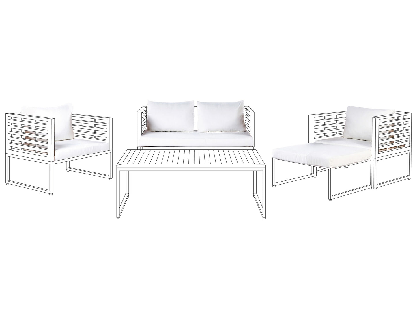 Outdoor Kissenbezug Set BERMUDA Cremeweiss