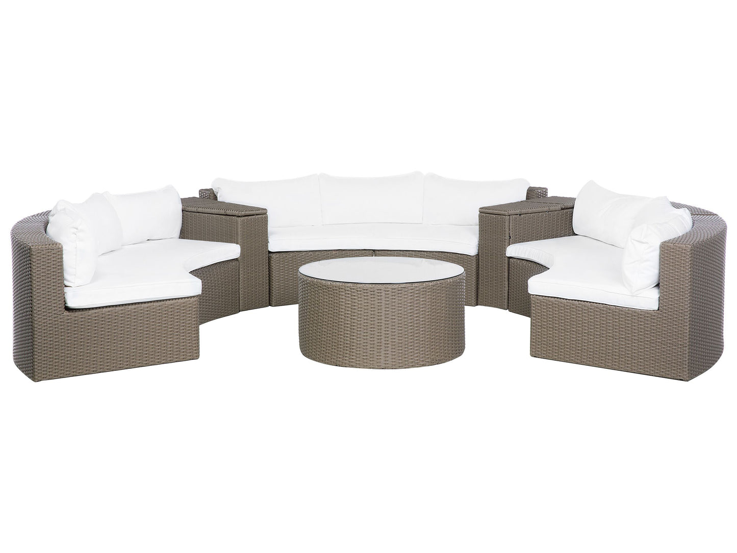 Lounge Set mit Tisch 9-Sitzer SEVERO Polyrattan Braun