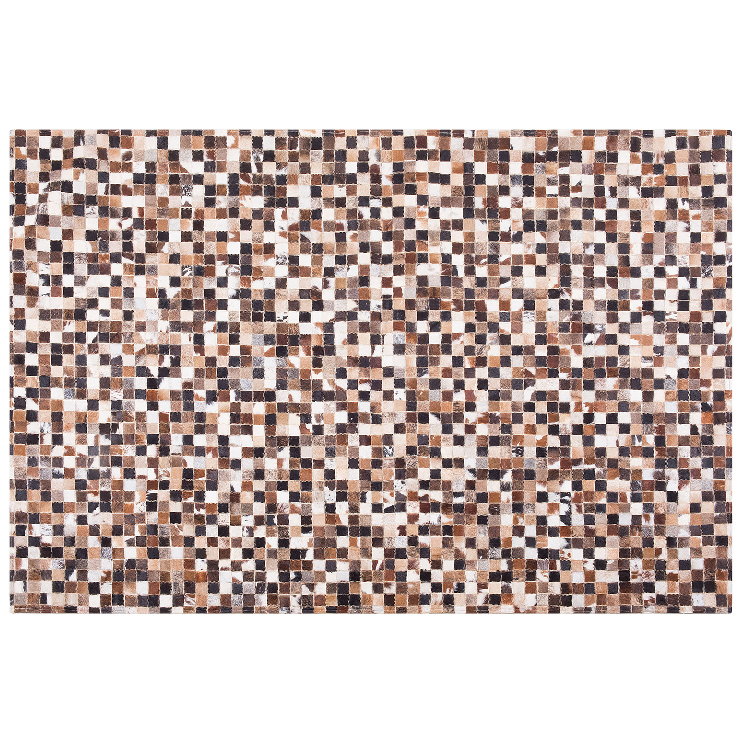 Teppich Kuhfell braun / beige 160 x 230 cm Patchwork Kurzflor KONYA