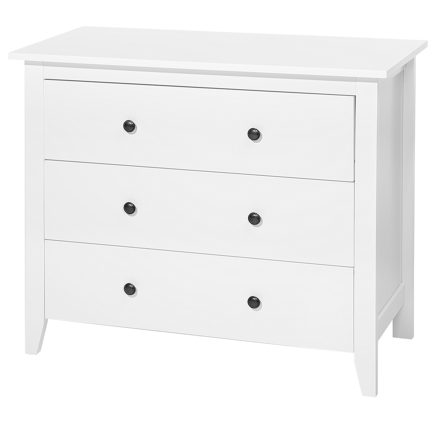 Kommode mit 3 Schubladen TORRANCE 80 cm Weiss