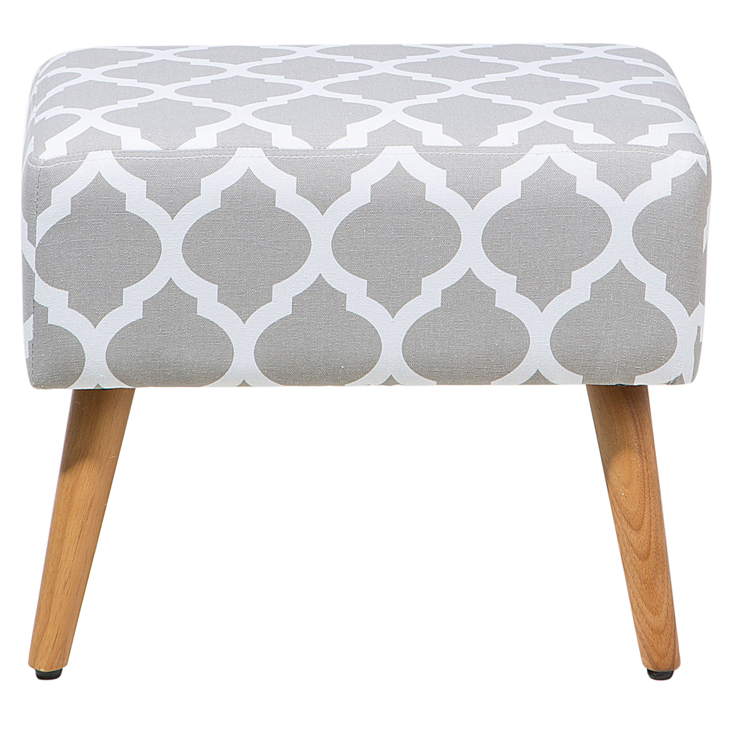 Hocker Polsterbezug / Gummibaumholz grau MANTEO
