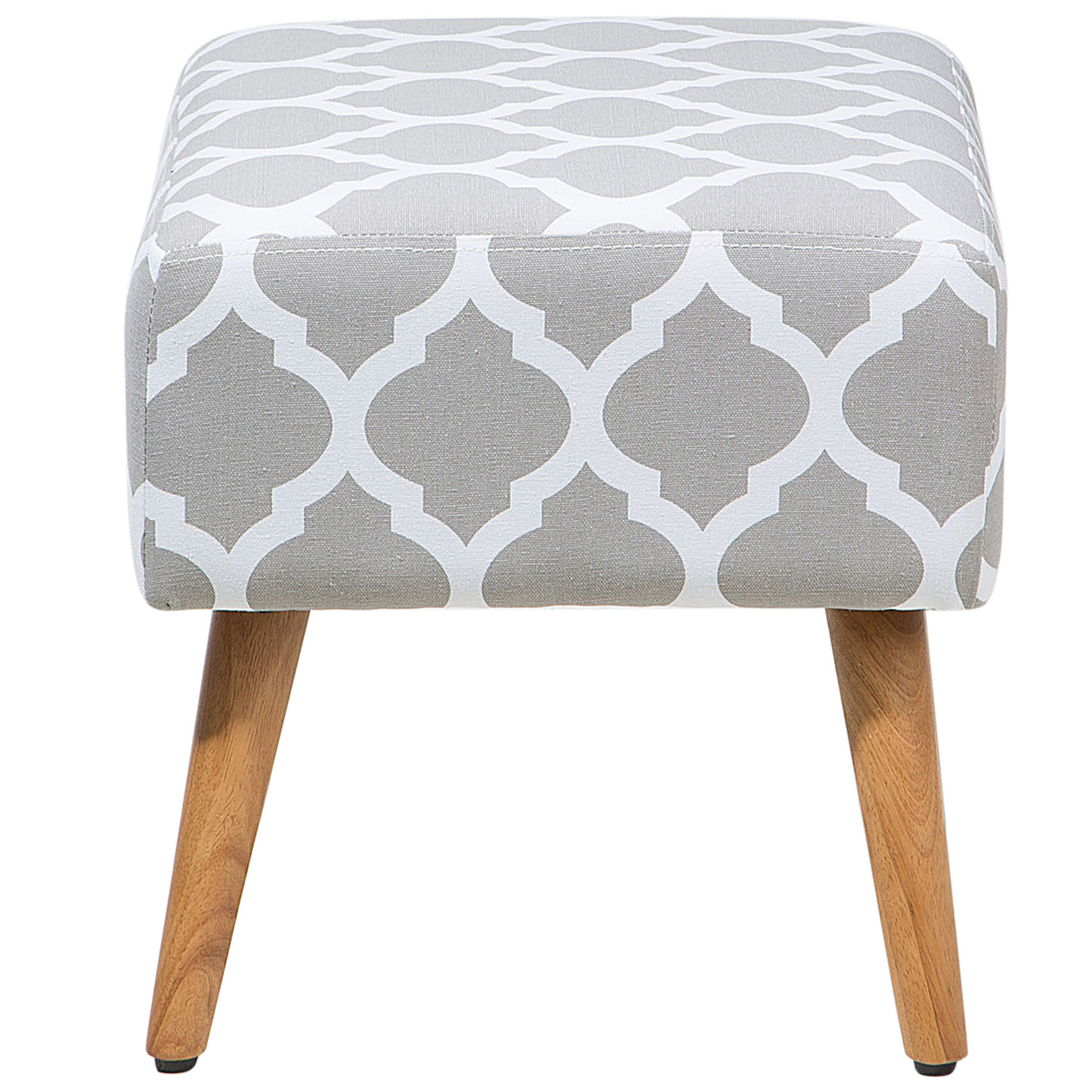 Hocker Polsterbezug / Gummibaumholz grau MANTEO