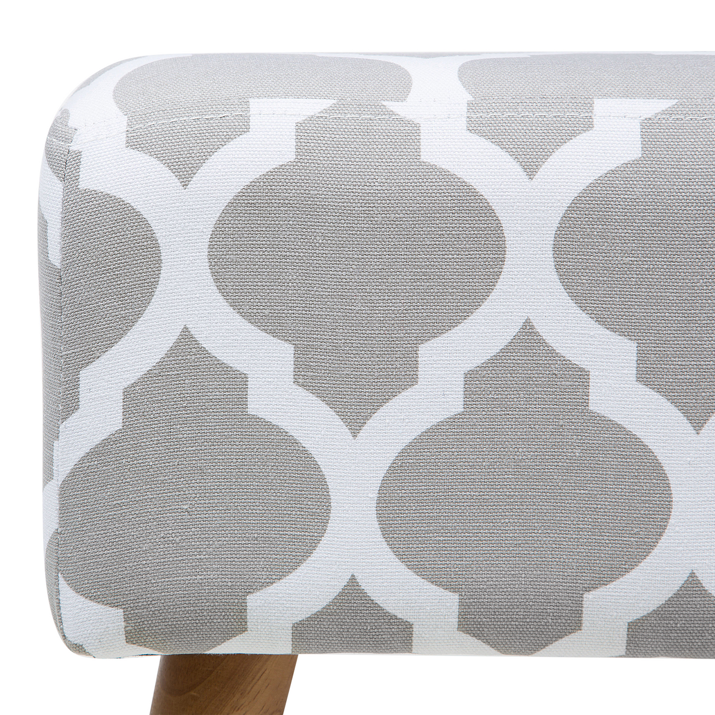 Hocker Polsterbezug / Gummibaumholz grau MANTEO