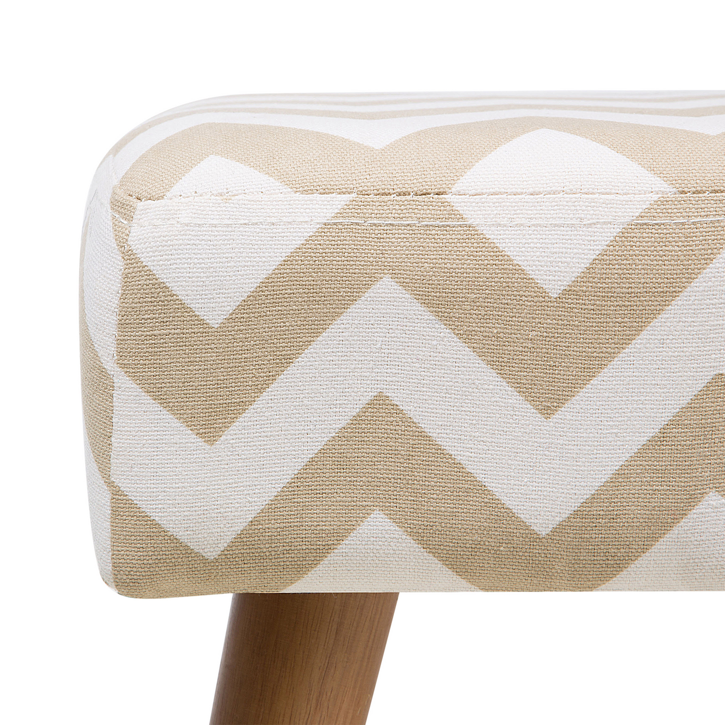 Hocker Polsterbezug / Gummibaumholz braun TAKOMA