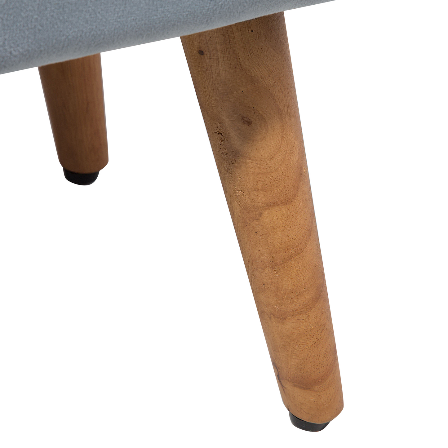 Hocker Samtstoff / Gummibaumholz grau TAKOMA