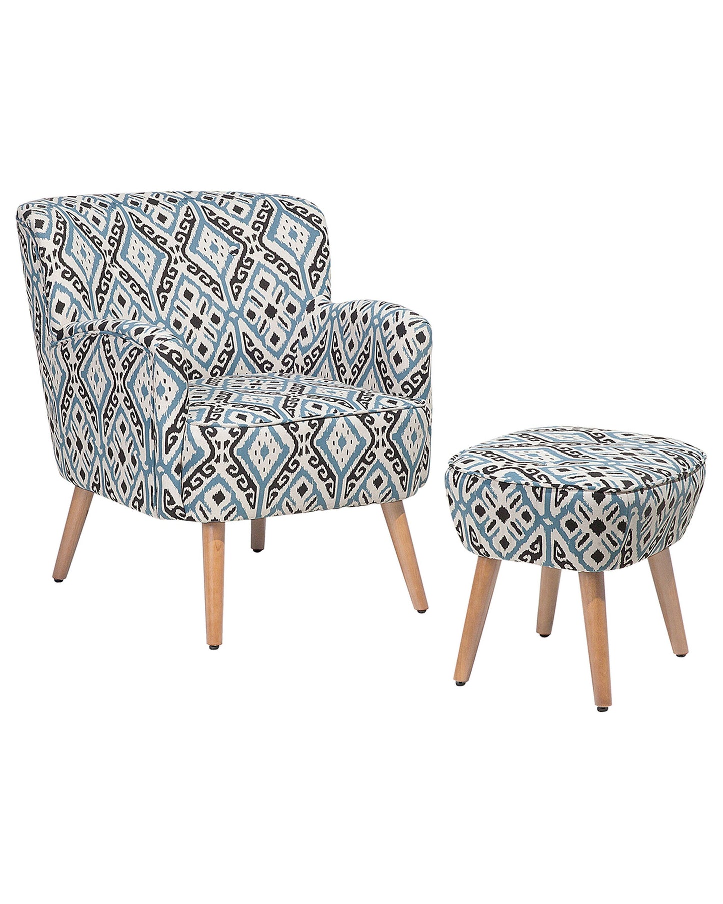 Sessel TUMBA mit Fussstütze Stoff Bunt