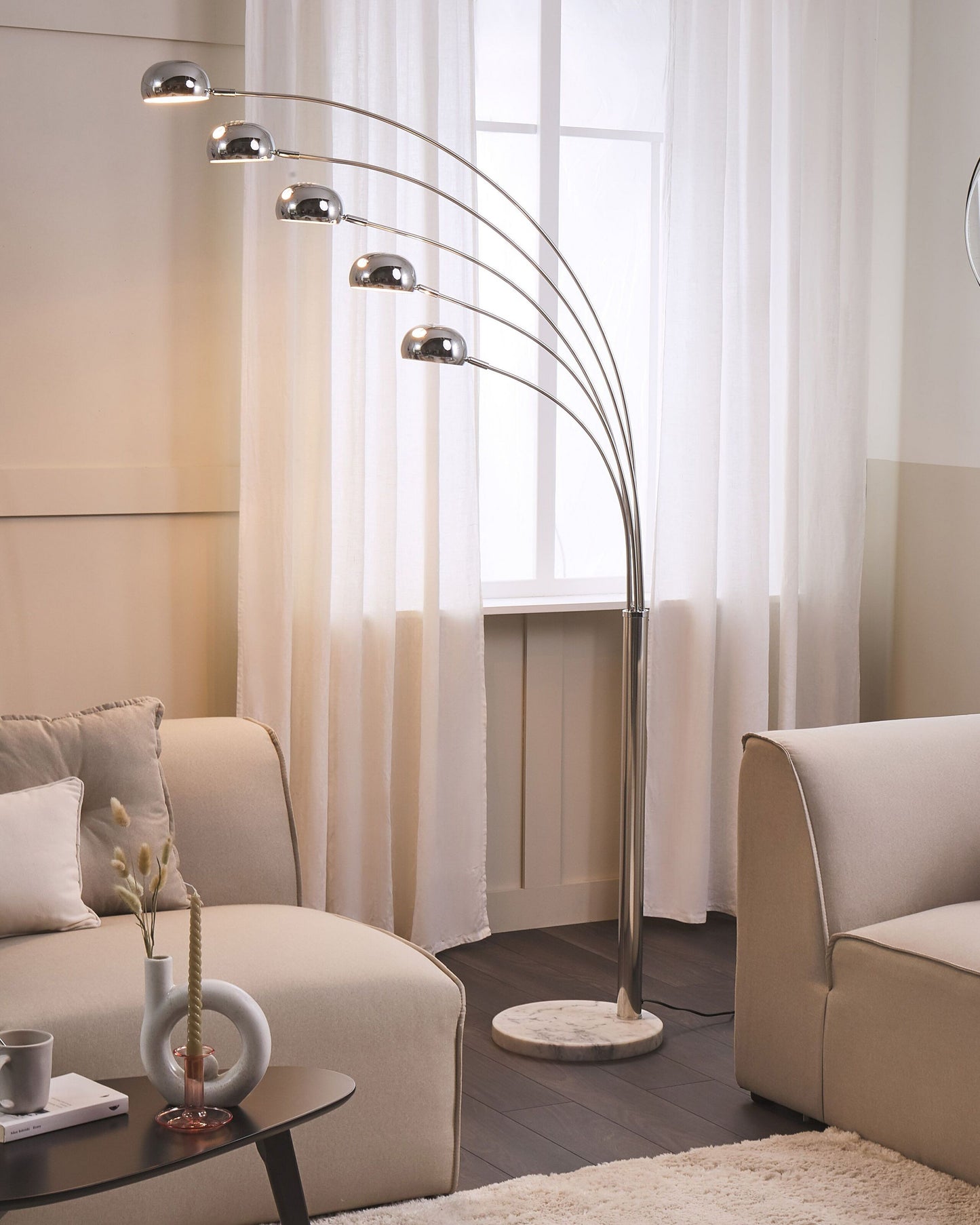 Stehlampe FLINDERS verstellbar Metall Silber