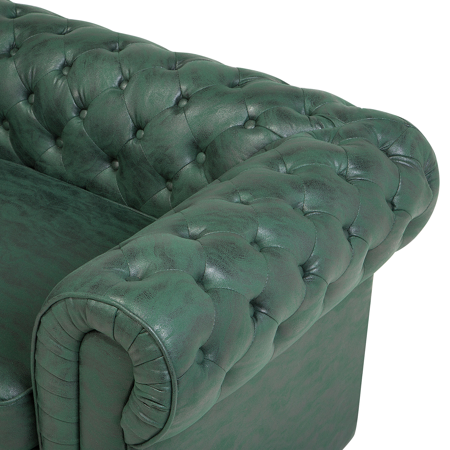 3-Sitzer Sofa Lederoptik grün CHESTERFIELD