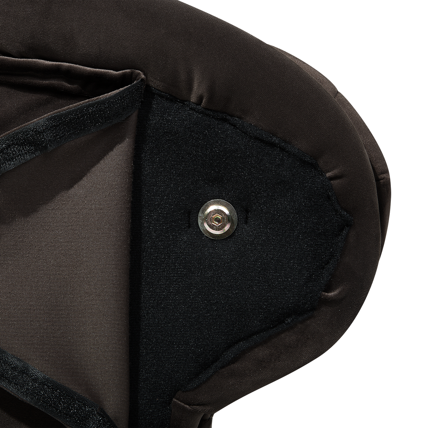 Chaiselongue Samtstoff dunkelbraun linksseitig NIMES