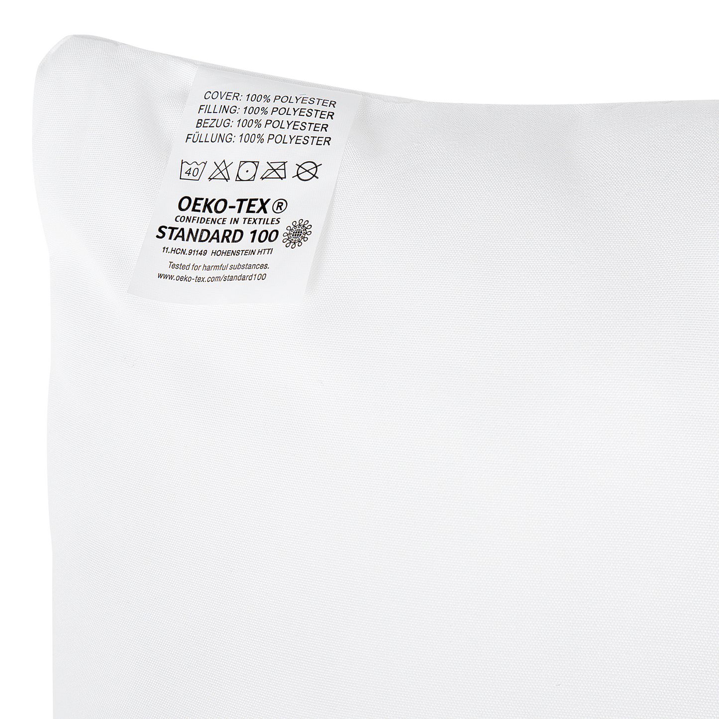 Kopfkissen ERRIGAL Niedrig Mikrofaser 80 x 80 cm Weiss