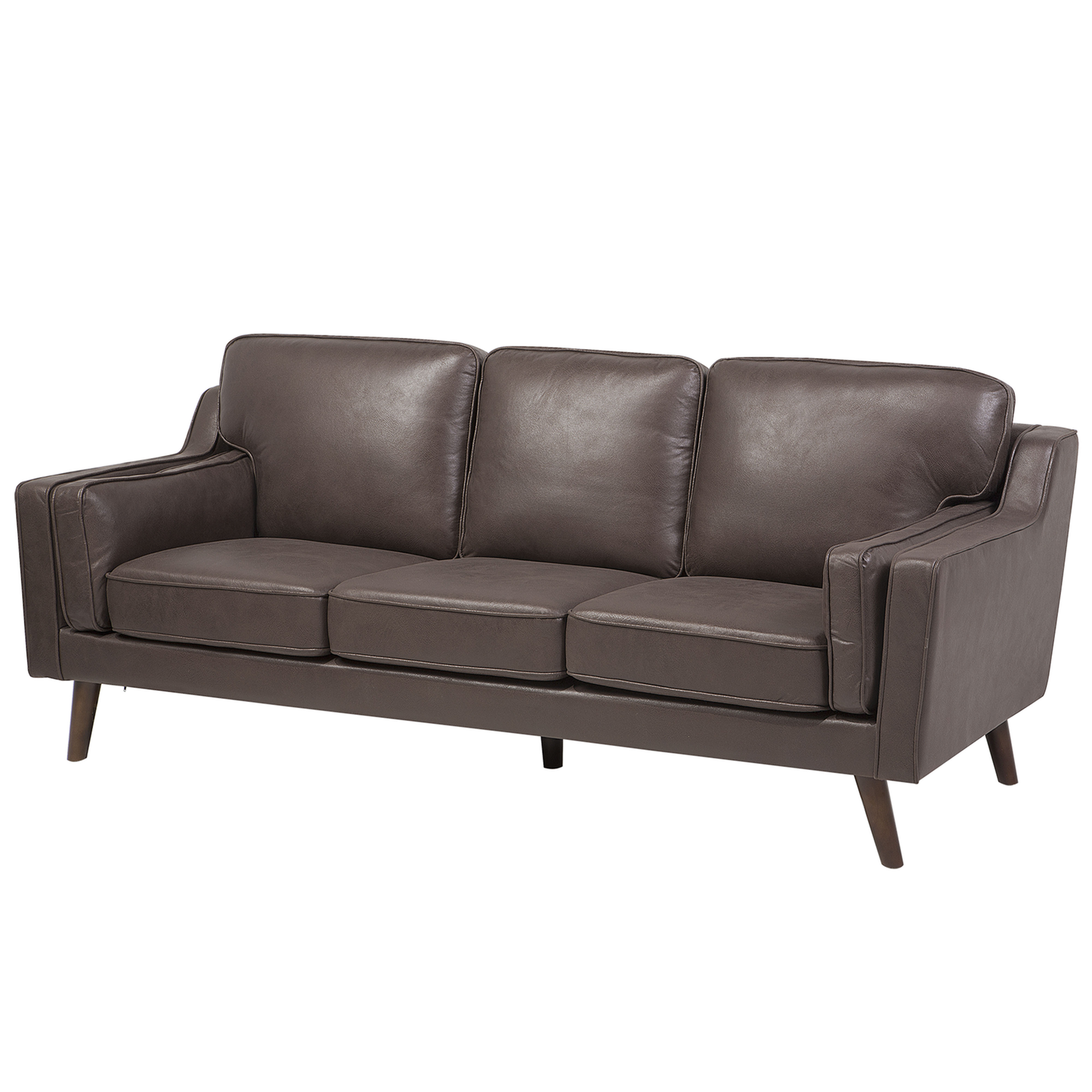 3-Sitzer Sofa Kunstleder braun LOKKA