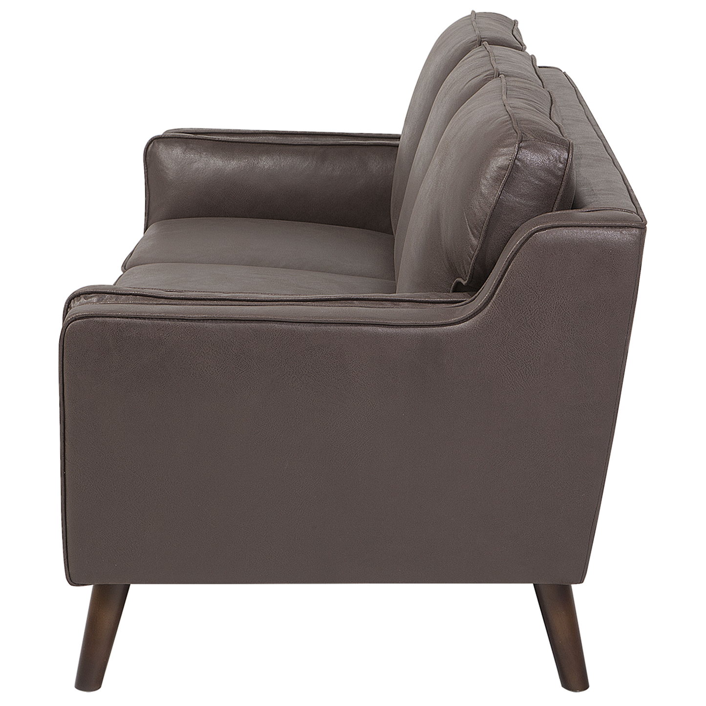 3-Sitzer Sofa Kunstleder braun LOKKA