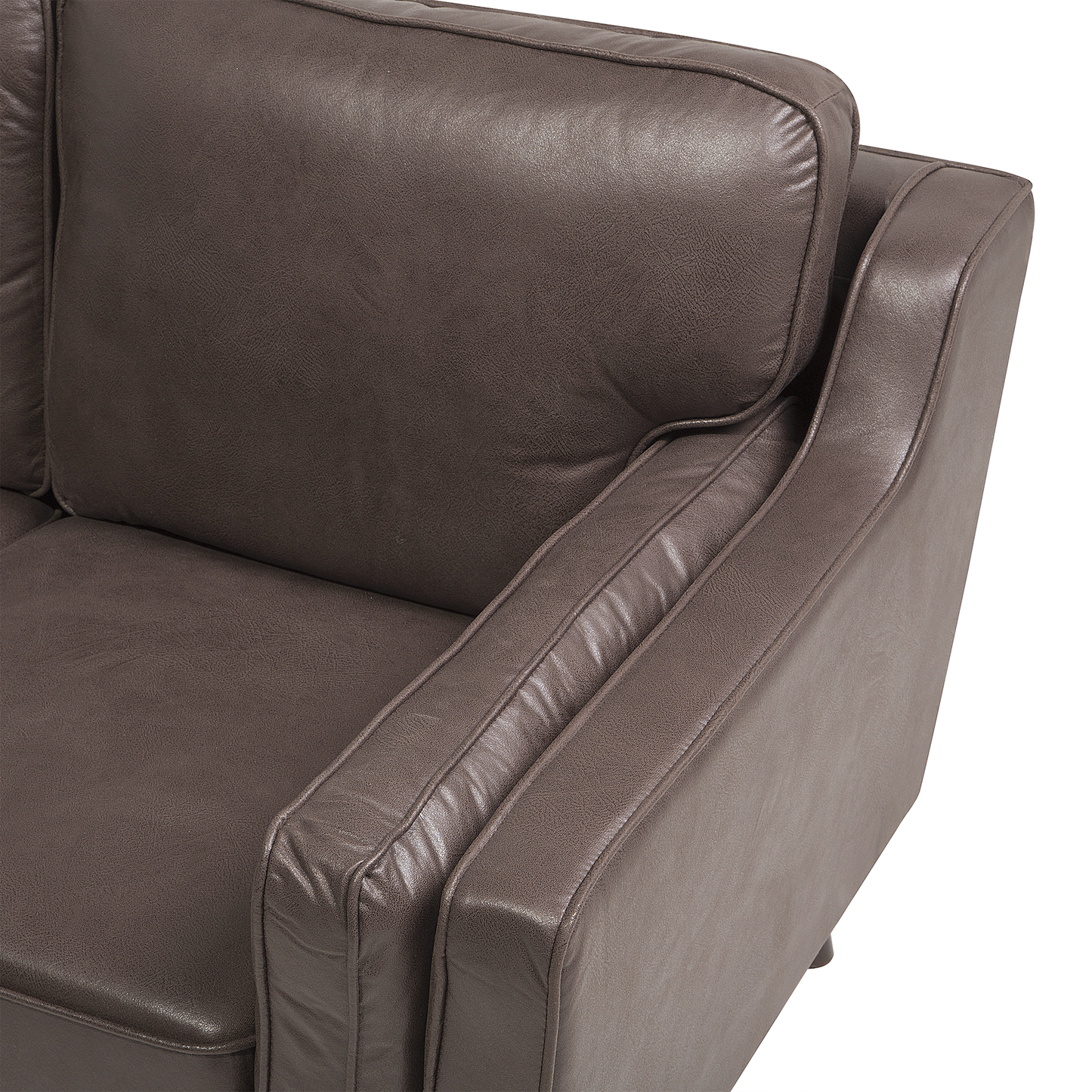 3-Sitzer Sofa Kunstleder braun LOKKA