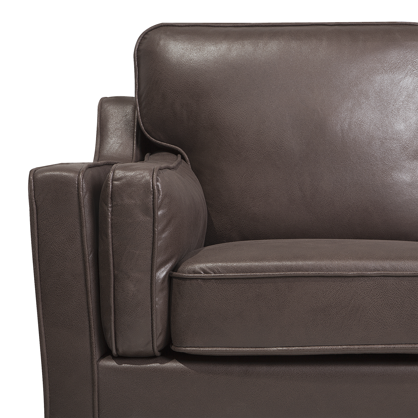 3-Sitzer Sofa Kunstleder braun LOKKA