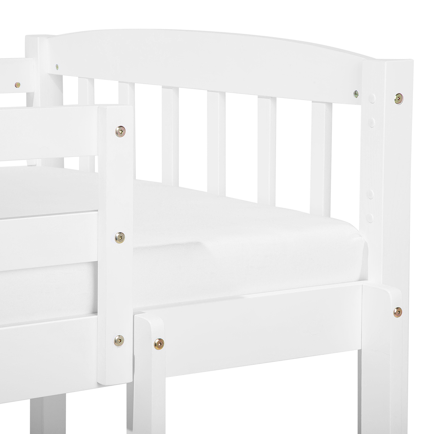 Hochbett Kiefernholz REVIN 90 x 200 cm Weiss