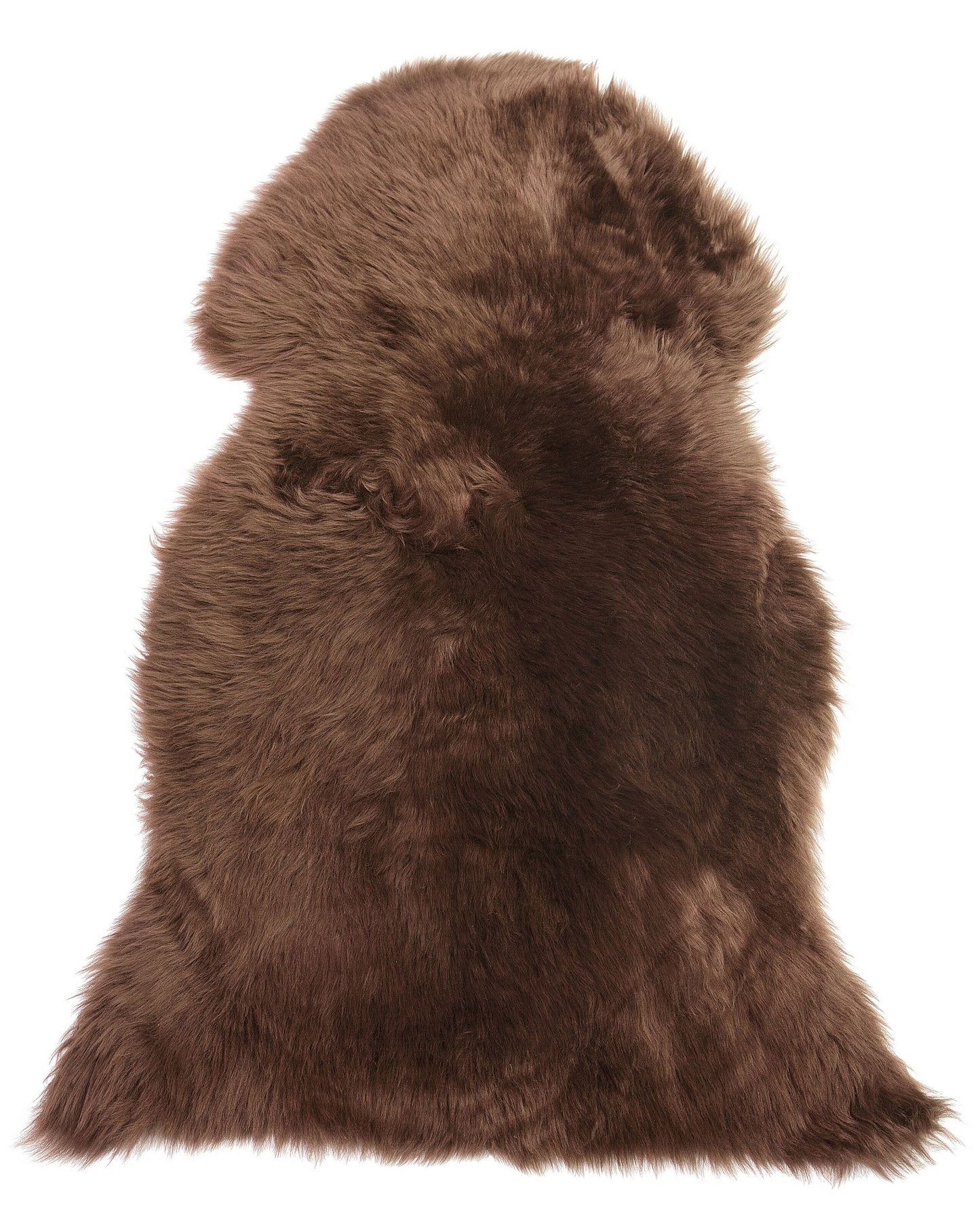 Schaffell-Teppich dunkelbraun 100-110 cm Langhaar ULURU