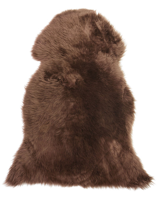 Schaffell-Teppich dunkelbraun 100-110 cm Langhaar ULURU