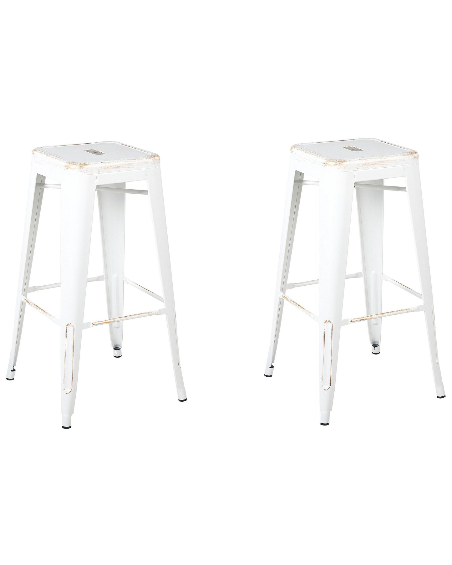Barhocker 2er Set Metall Weiss CABRILLO