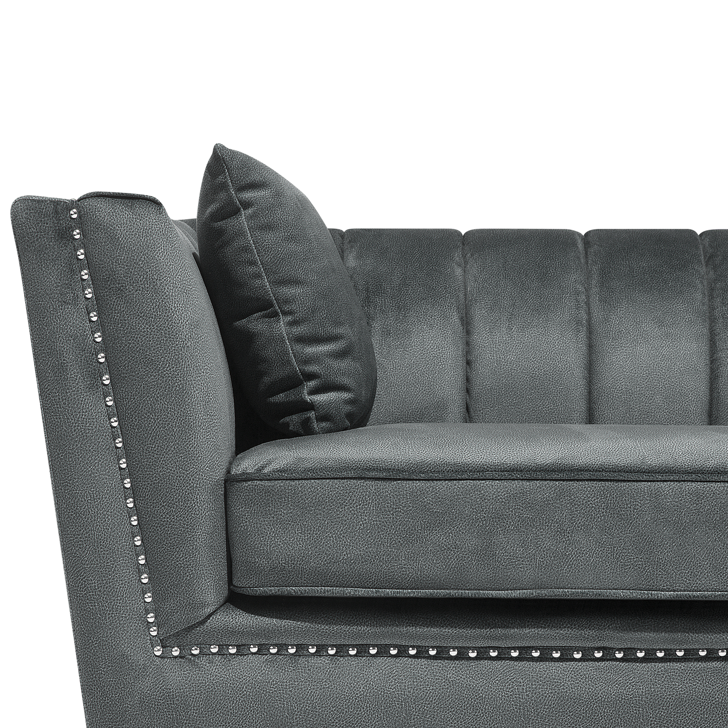 2-Sitzer Sofa Samtstoff grau GAULA