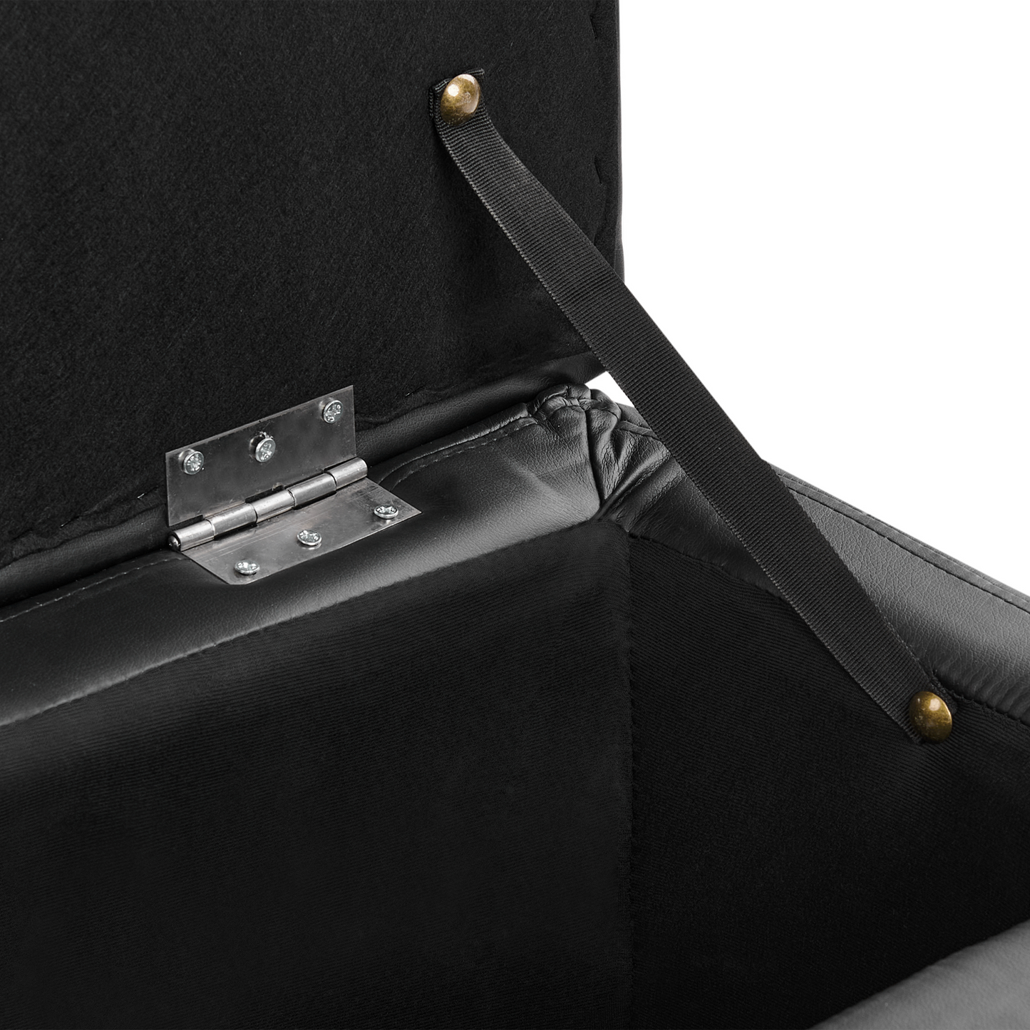 Aufbewahrungshocker MICHIGAN Kunstleder 72 cm 42 cm Schwarz