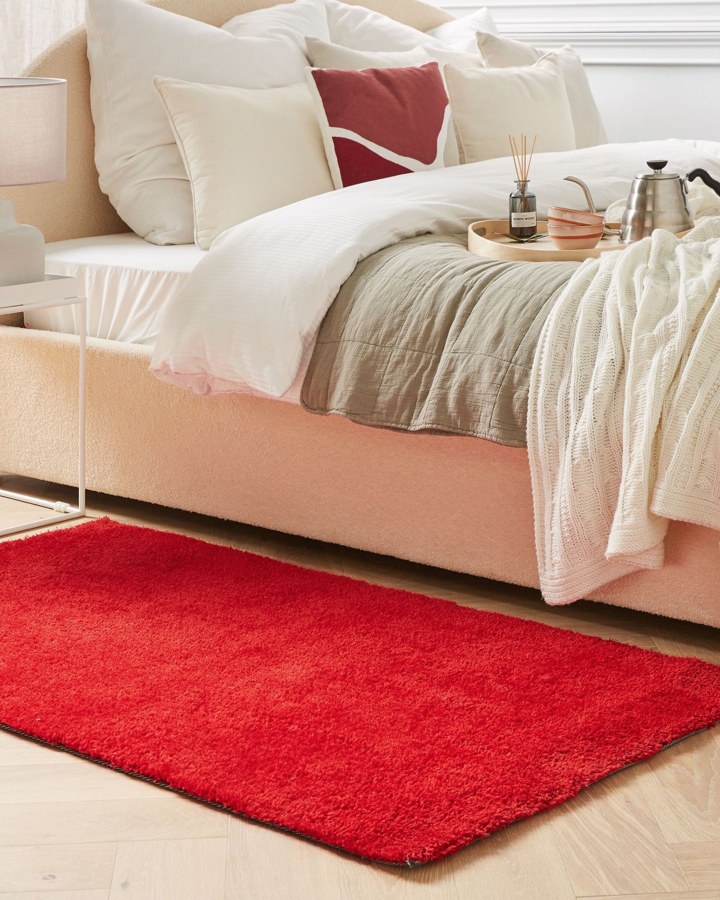 Teppich rot 80 x 150 cm Shaggy DEMRE