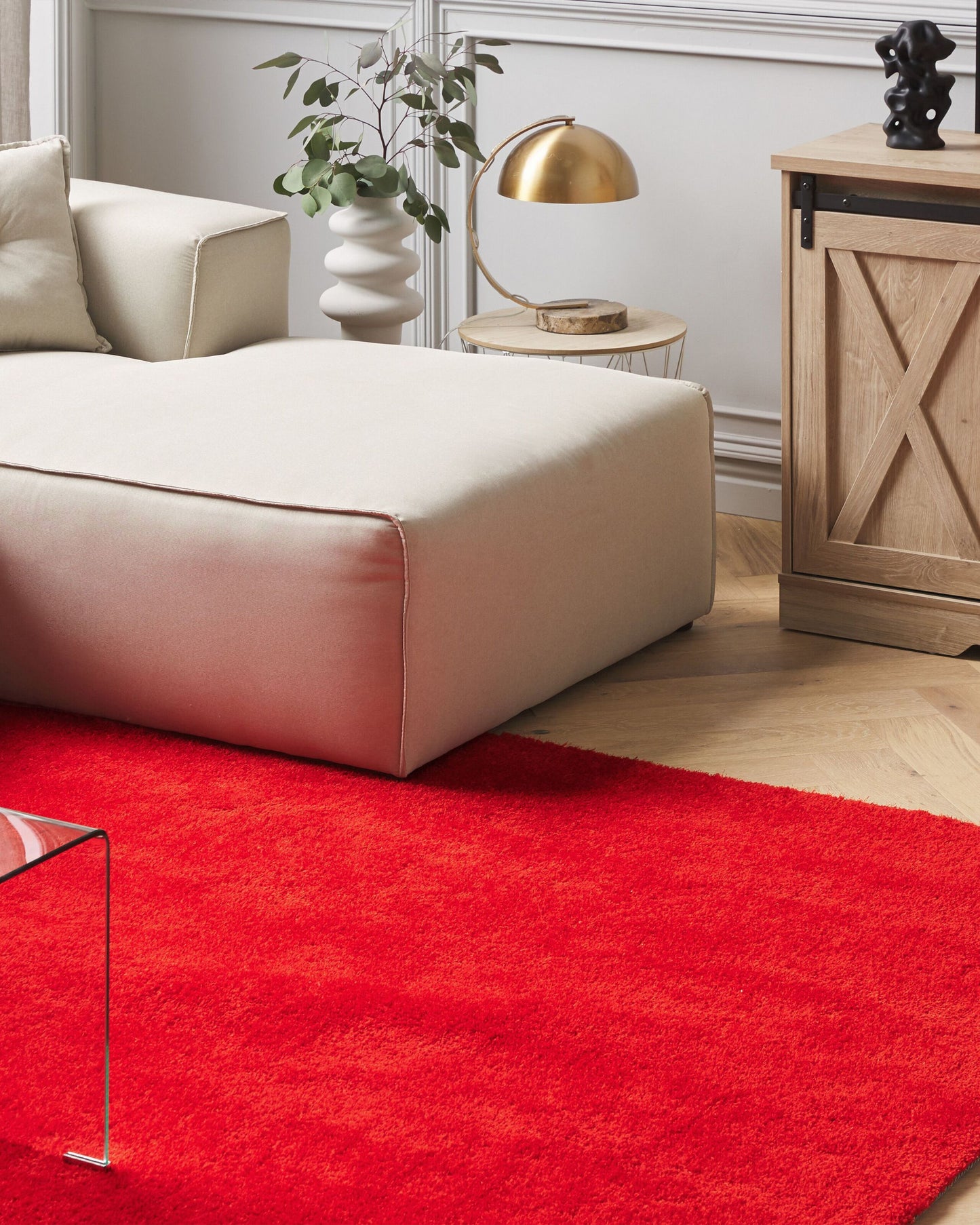 Teppich rot 200 x 200 cm Shaggy DEMRE