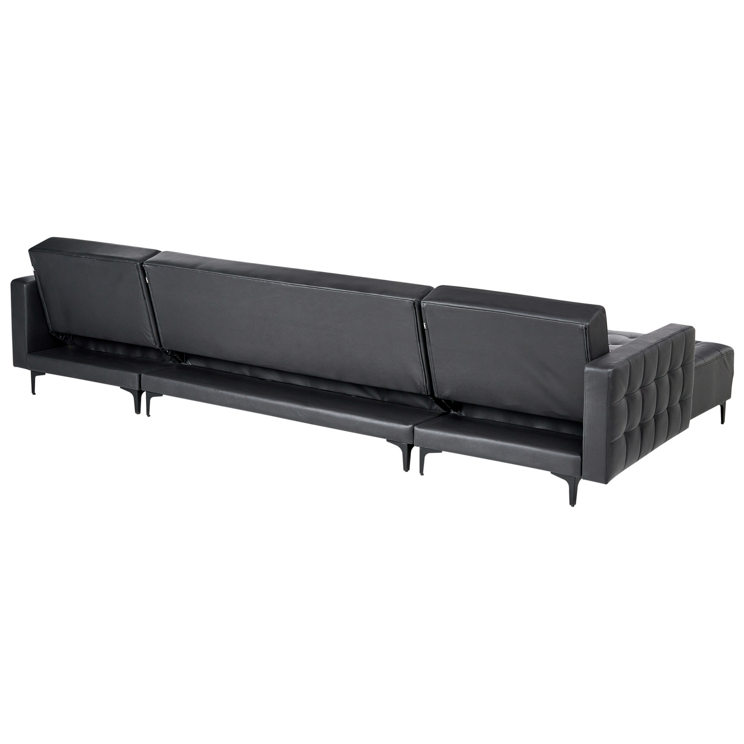 Schlafsofa U-förmig Kunstleder schwarz ABERDEEN