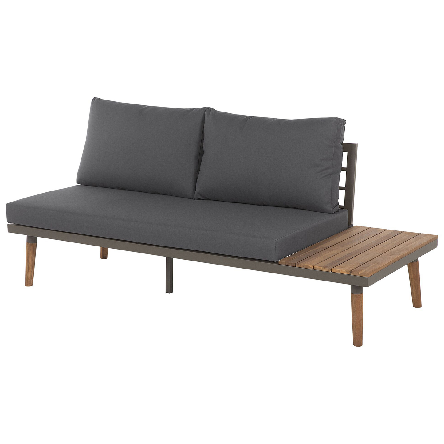 Garten Ecksofa mit Tisch 5-Sitzer CORATO Akazienholz Grau