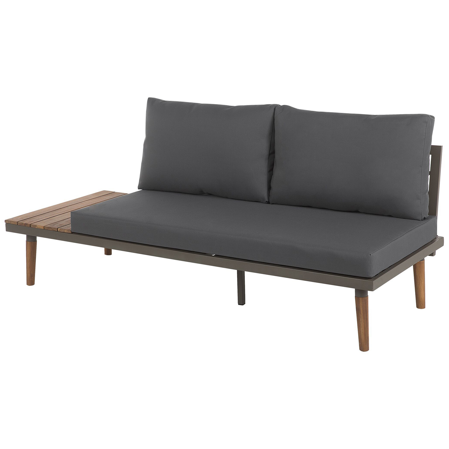 Garten Ecksofa mit Tisch 5-Sitzer CORATO Akazienholz Grau