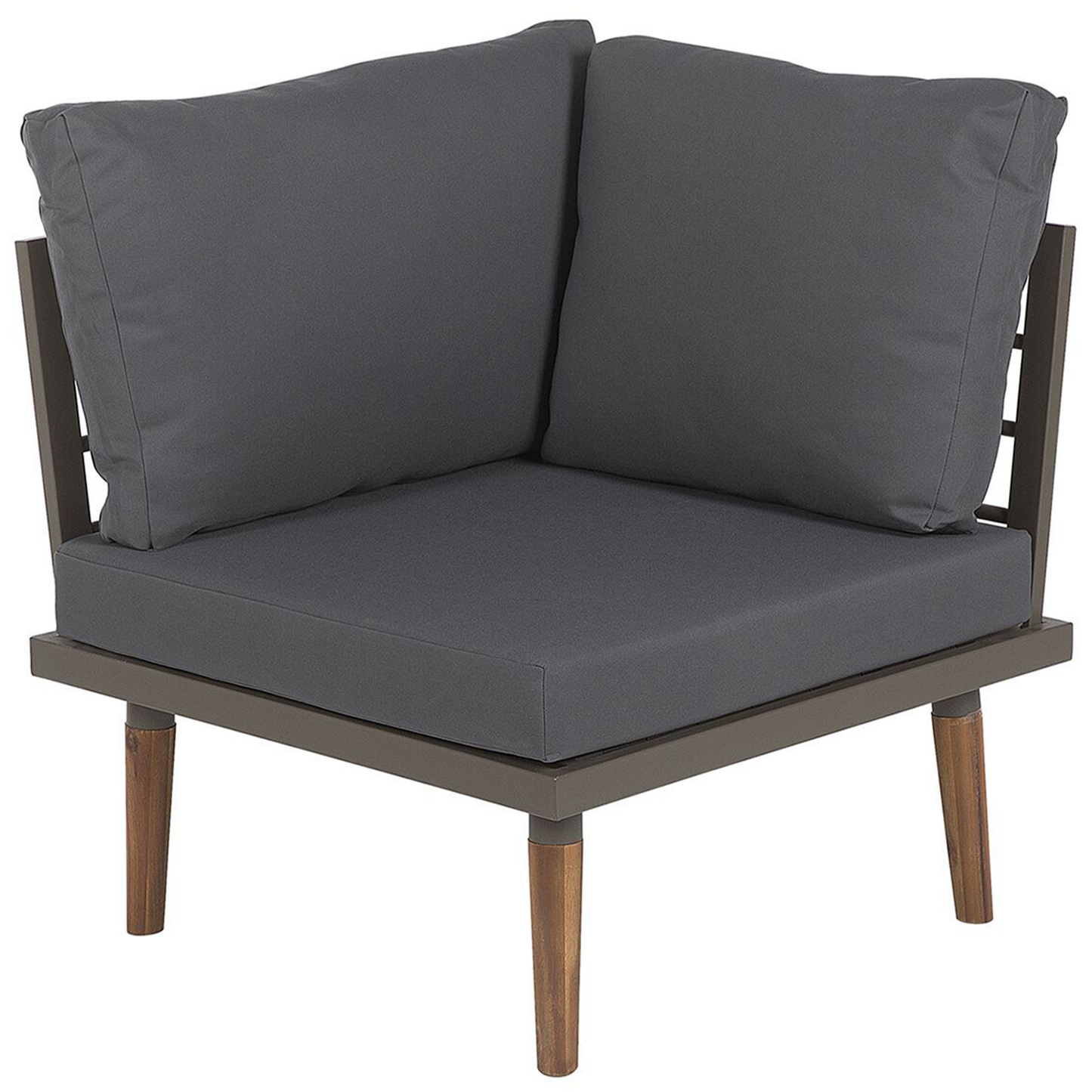 Garten Ecksofa mit Tisch 5-Sitzer CORATO Akazienholz Grau