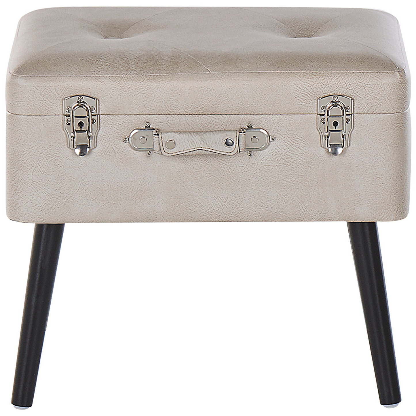 Hocker mit Stauraum Kunstleder beige Koffer-Design MALLARD