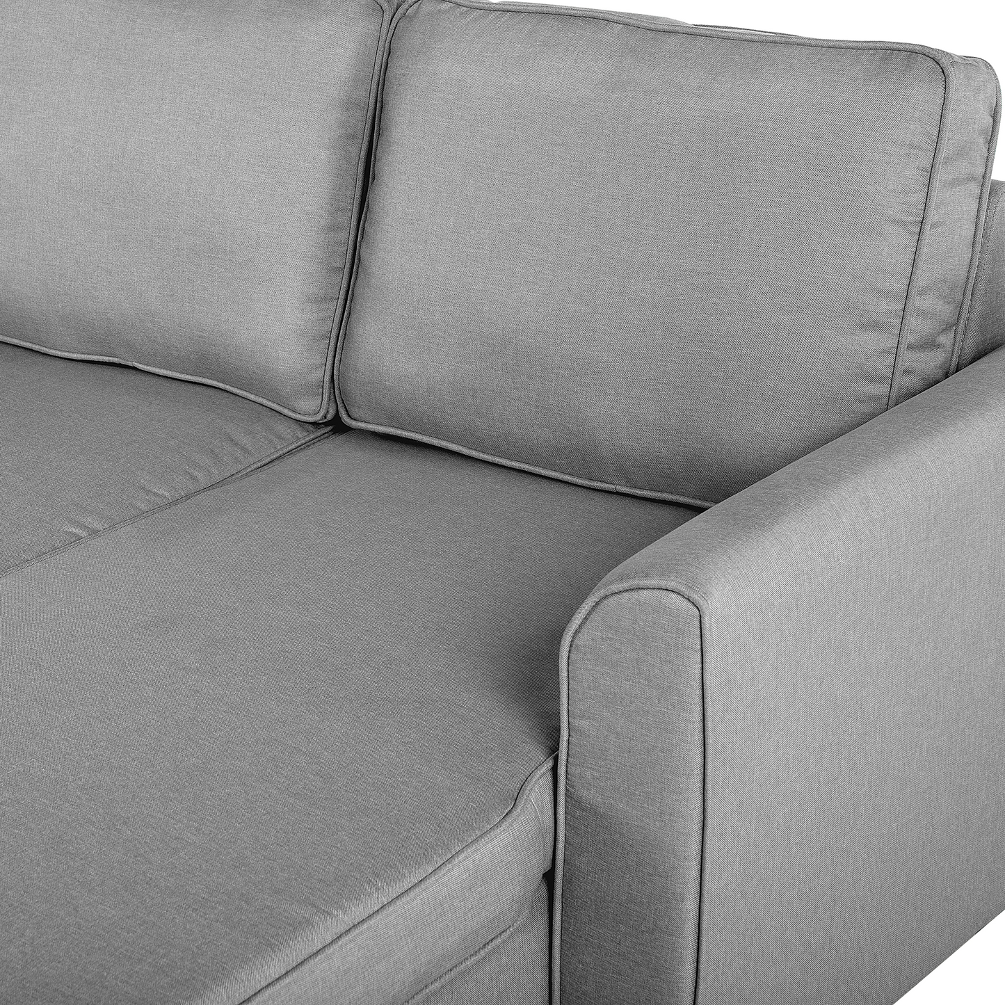 Ecksofa mit Schlaffunktion Polsterbezug hellgrau linksseitig NESNA