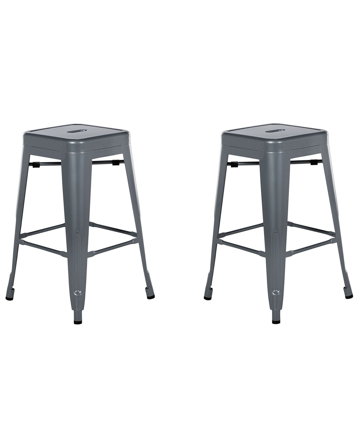 Set mit 2 Barhockern CABRILLO Metall Grau