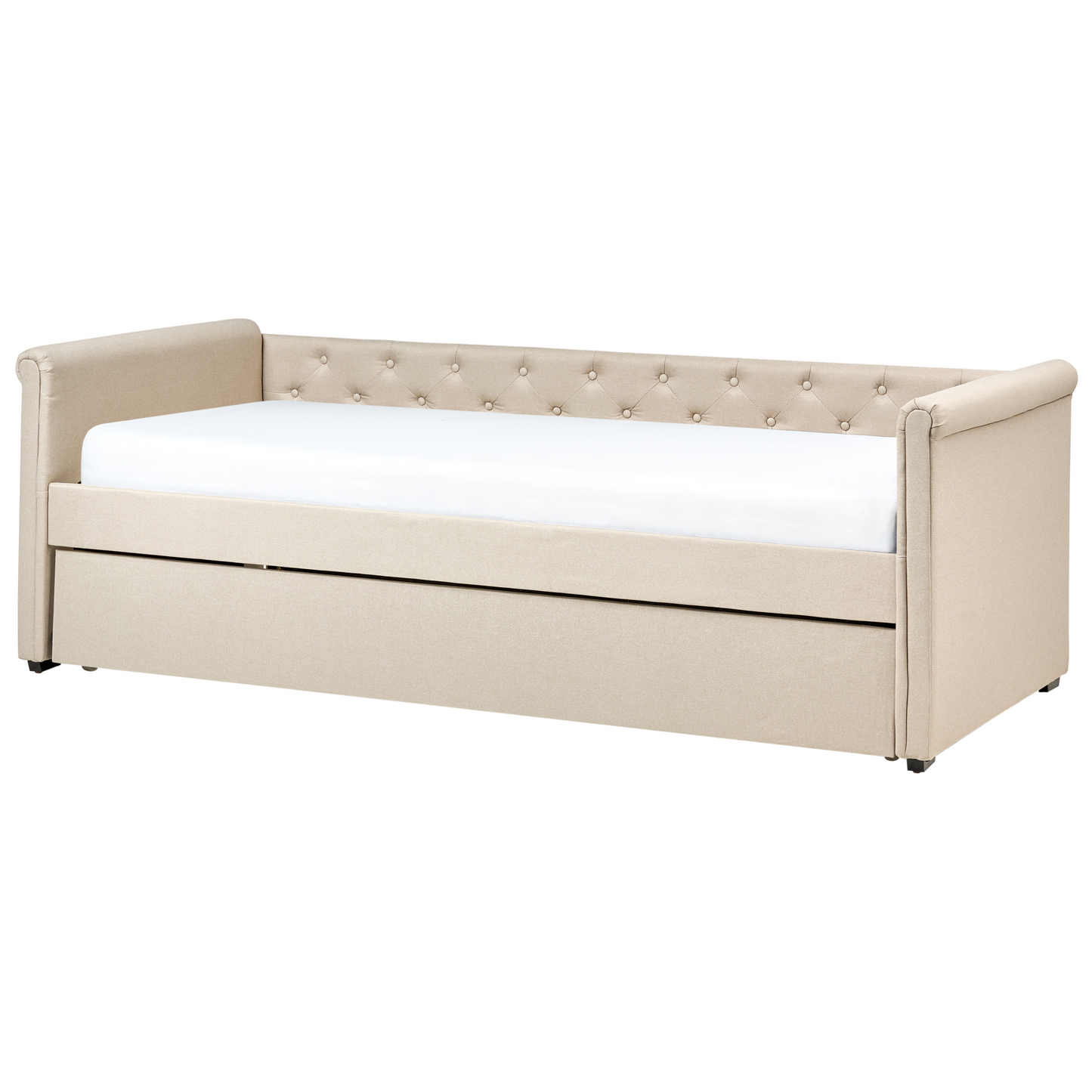 Ausziehbett Stoff LIBOURNE 90 x 200 cm Beige