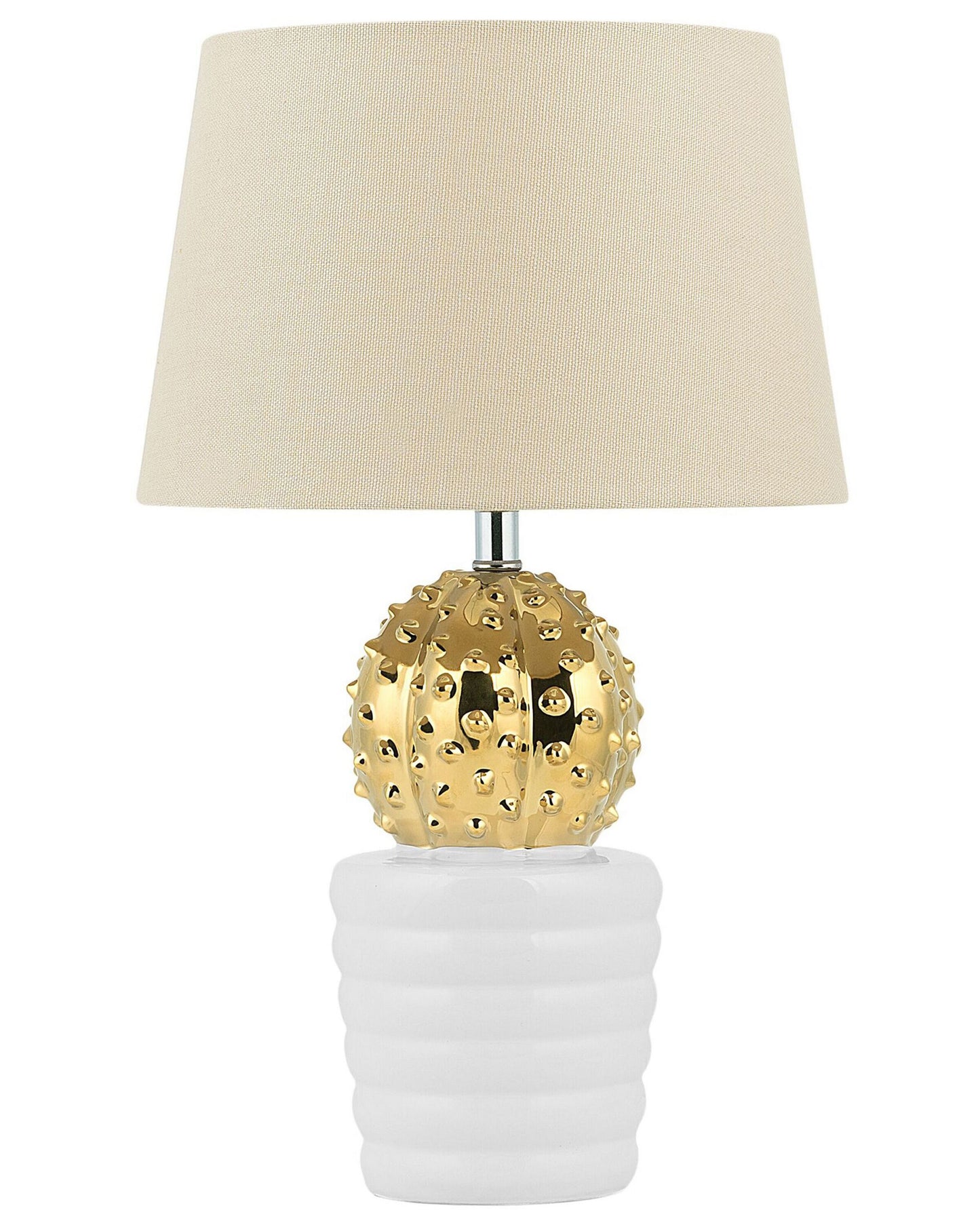 Tischlampe gold / weiss 43 cm Kegelform VELISE