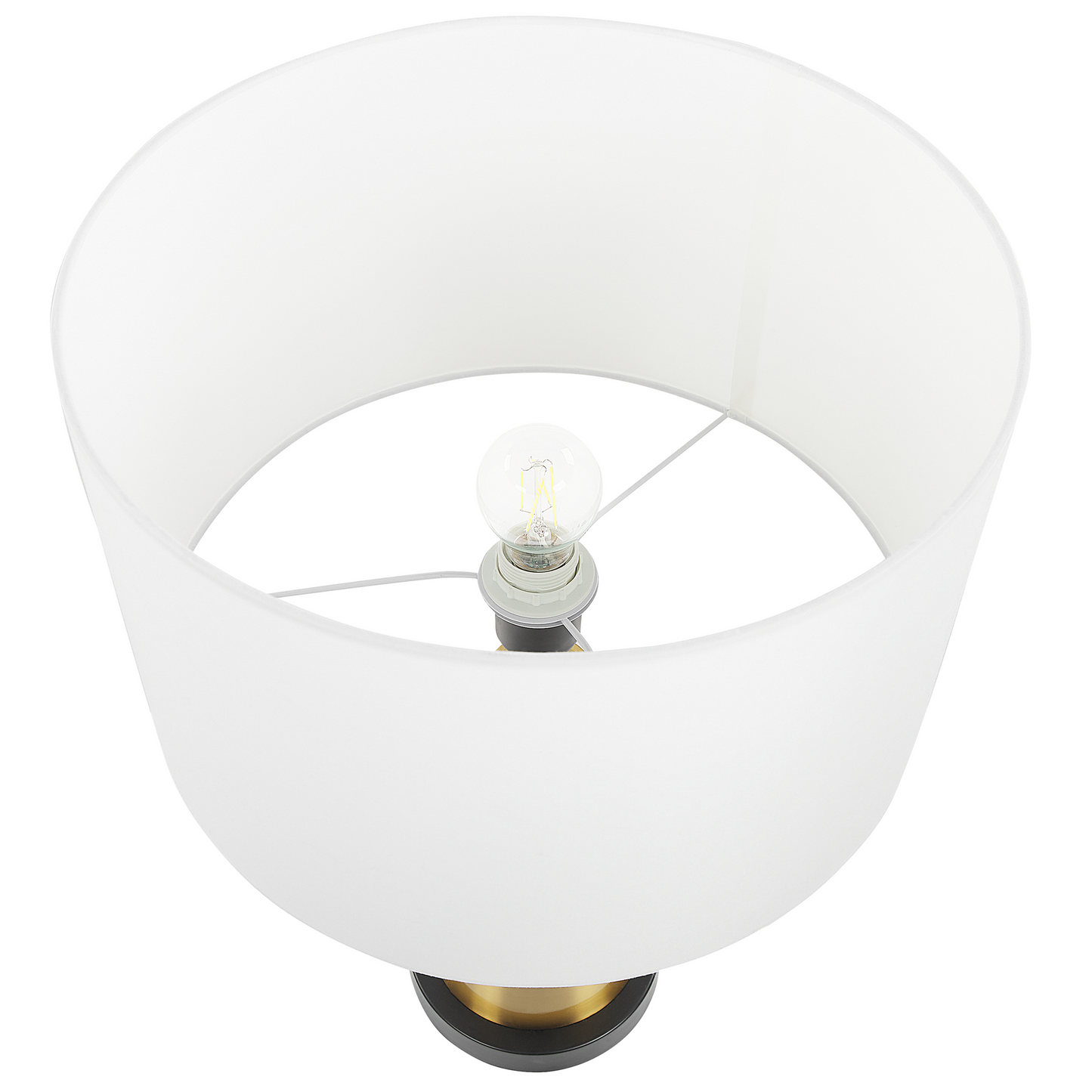Tischlampe hellbeige / gold 60 cm Trommelform SANDON