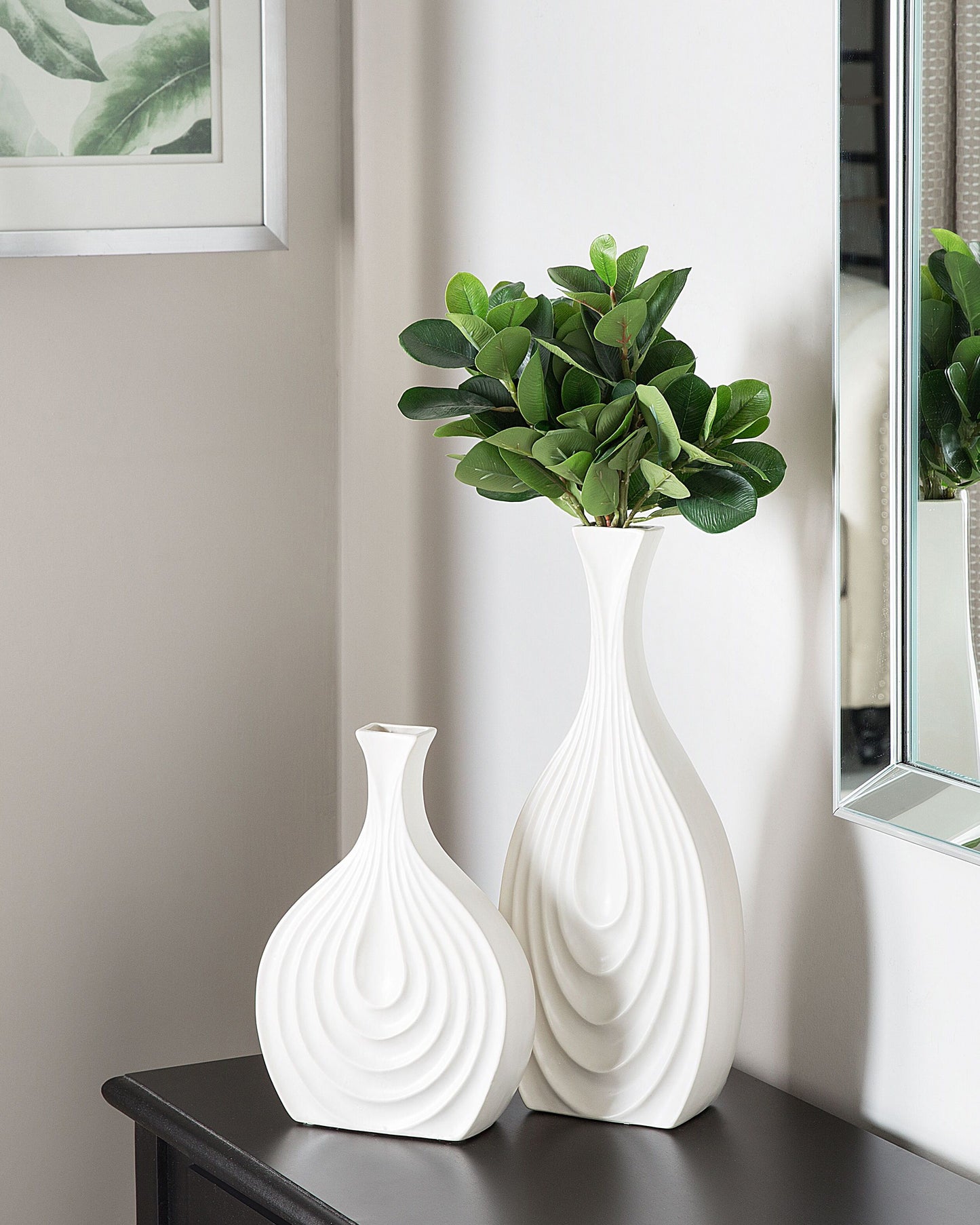 Dekovase THAPSUS Keramik 39 cm Weiss