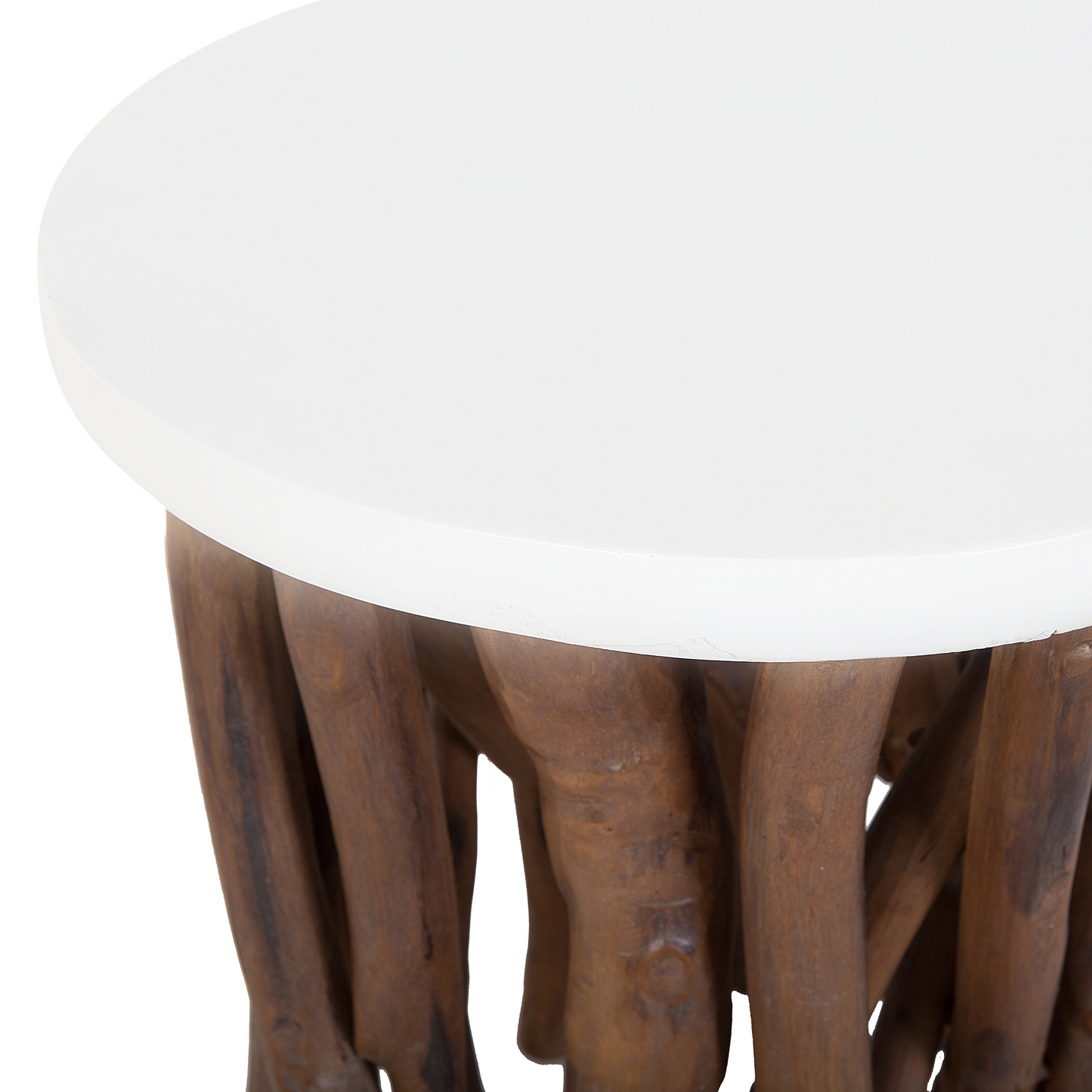 Beistelltisch weiss ⌀ 36 cm HOUMA