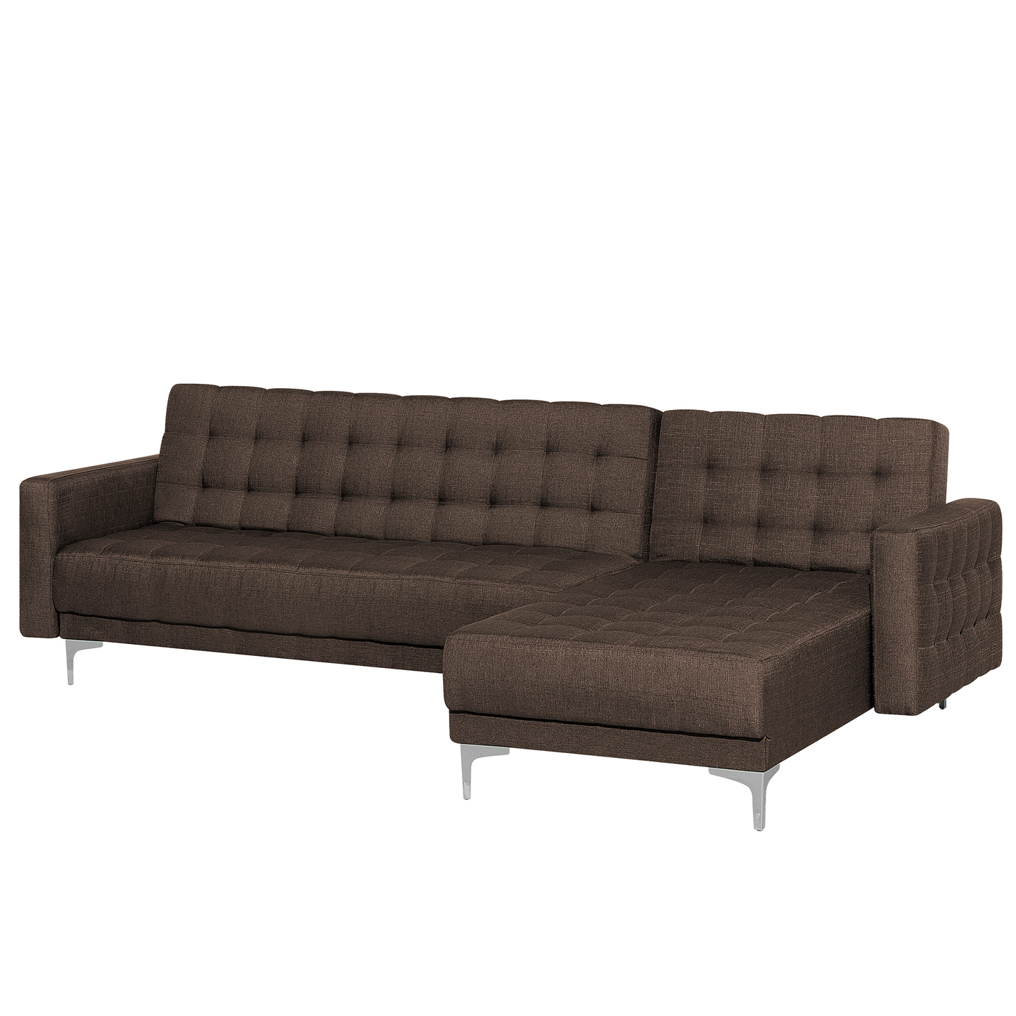 4-Sitzer Ecksofa dunkelbraun Schlaffunktion linksseitig ABERDEEN