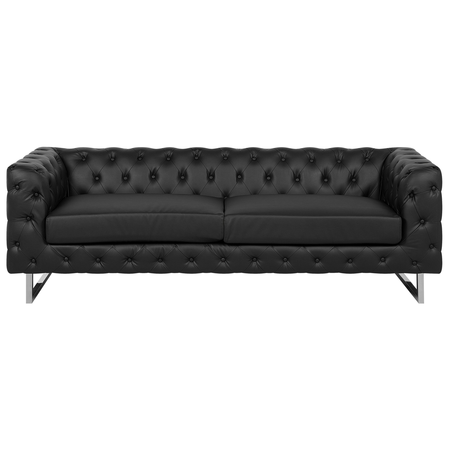 Sofa Set Kunstleder schwarz 5-Sitzer VISSLAND