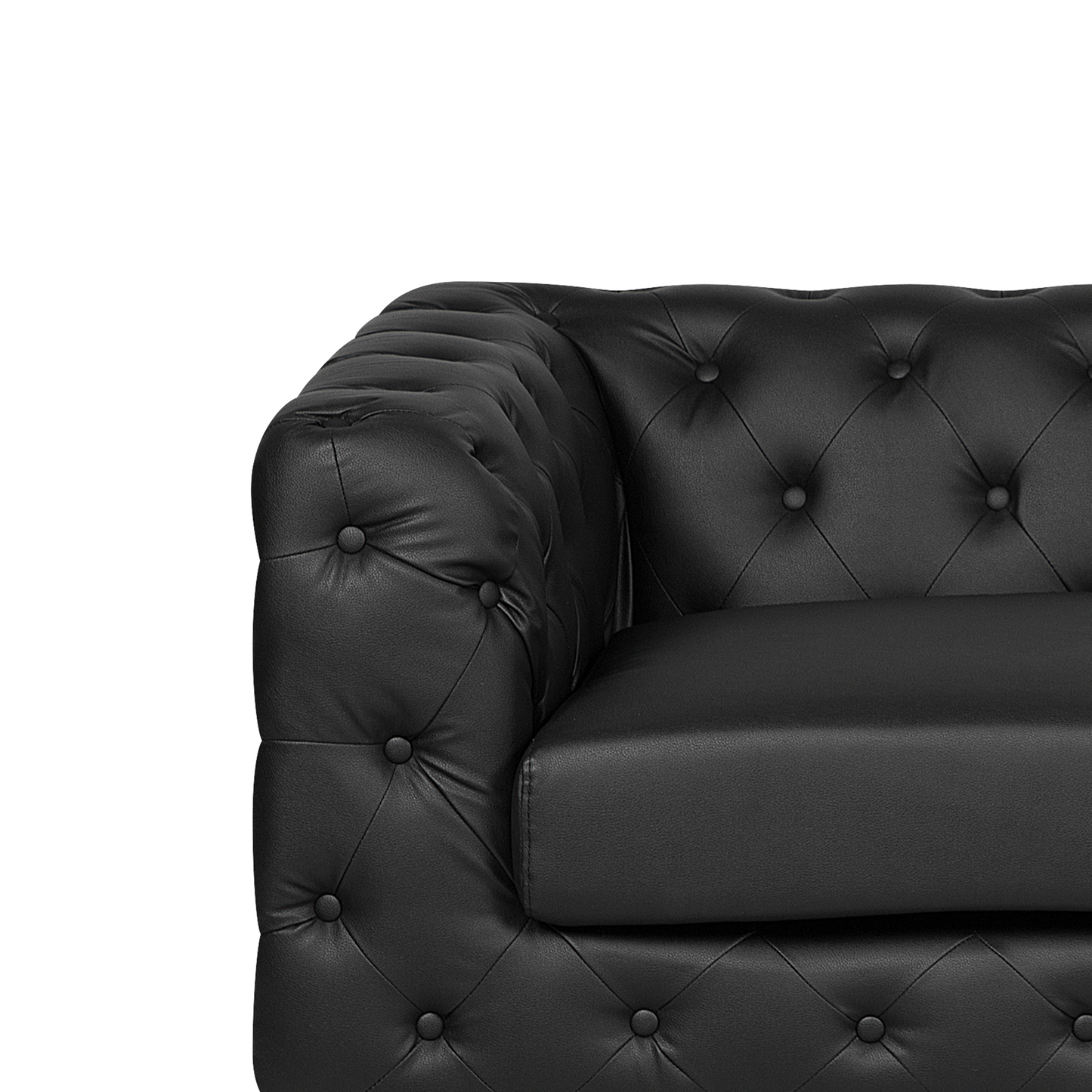 Sofa Set Kunstleder schwarz 5-Sitzer VISSLAND