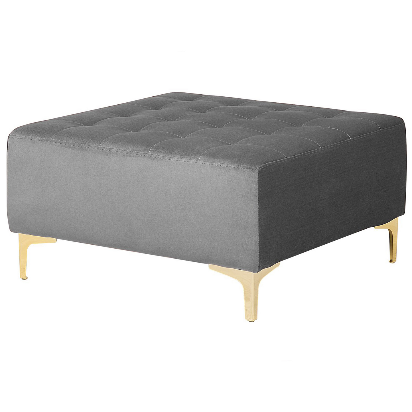 U-förmiges Sofa mit Ottomane Samtstoff Symmetrisch Grau ABERDEEN