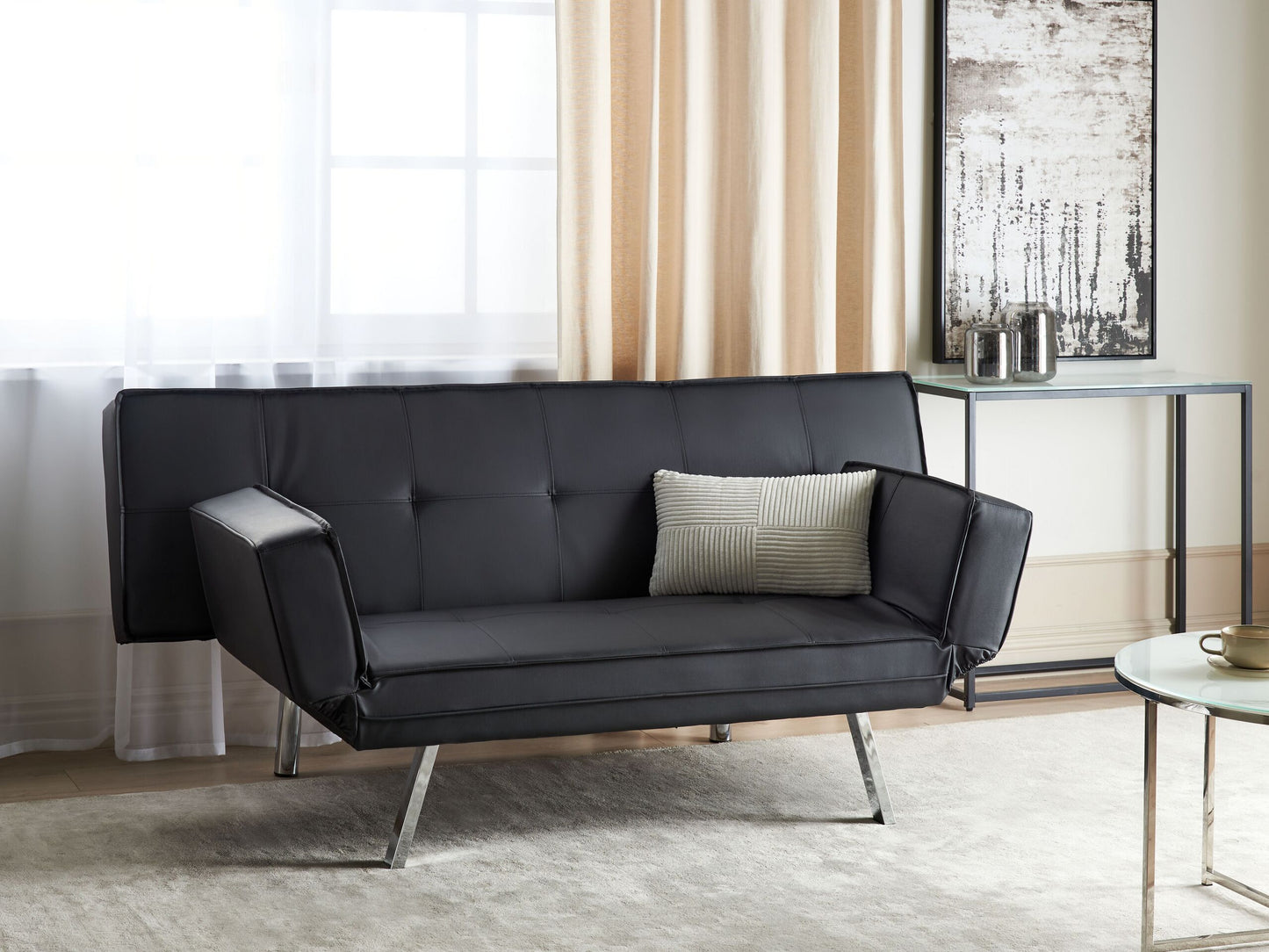 Schlafsofa BRISTOL Schwarz Kunstleder