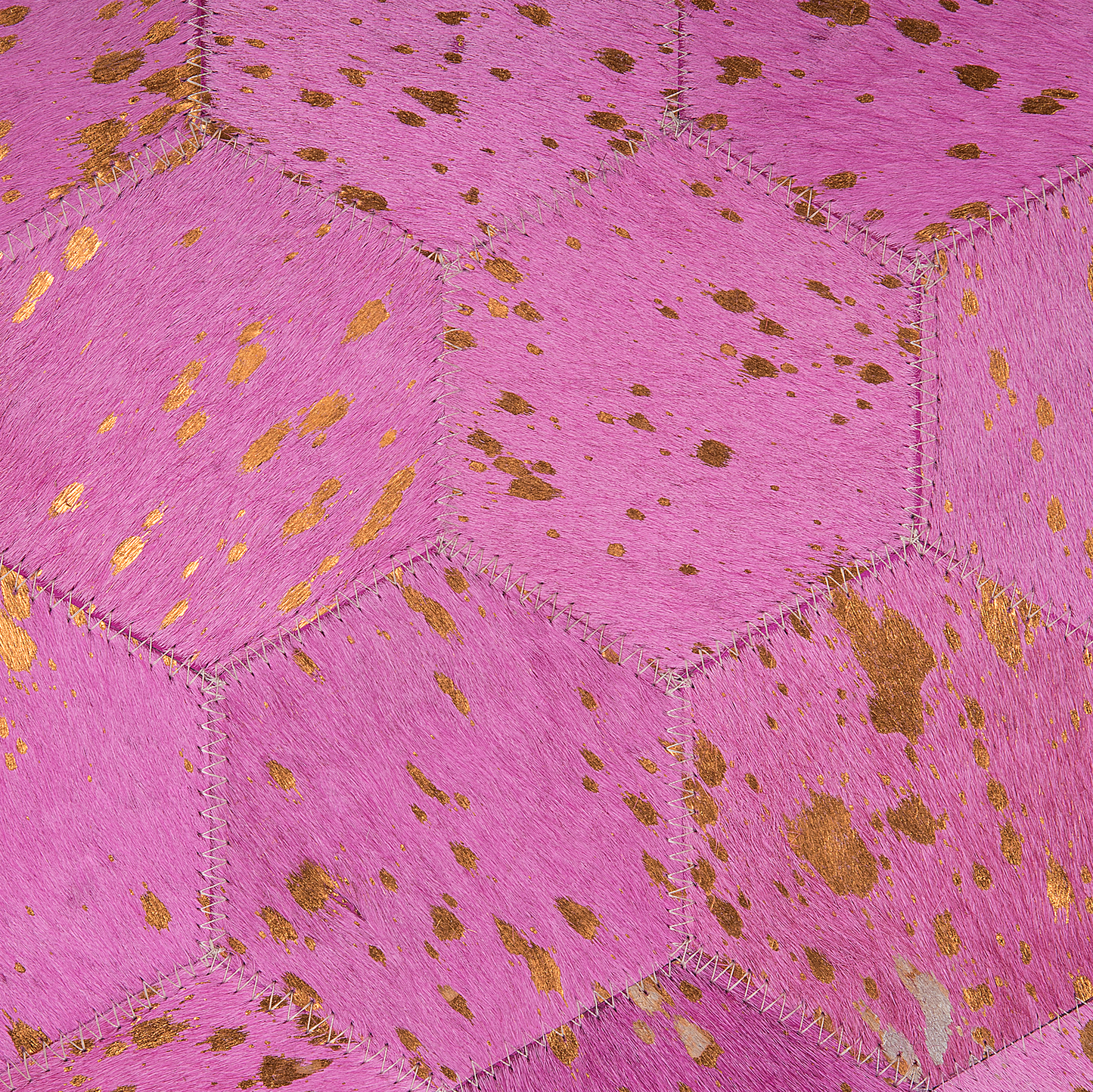 Teppich Kuhfell rosa ⌀ 140 cm Patchwork Kurzflor ZEYTIN