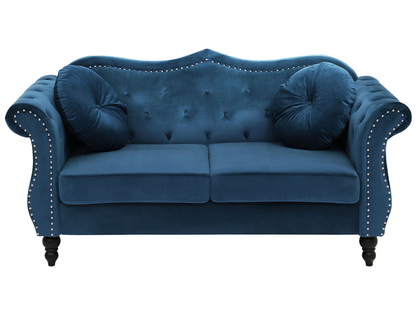 2-Sitzer Sofa Samtstoff marineblau SKIEN