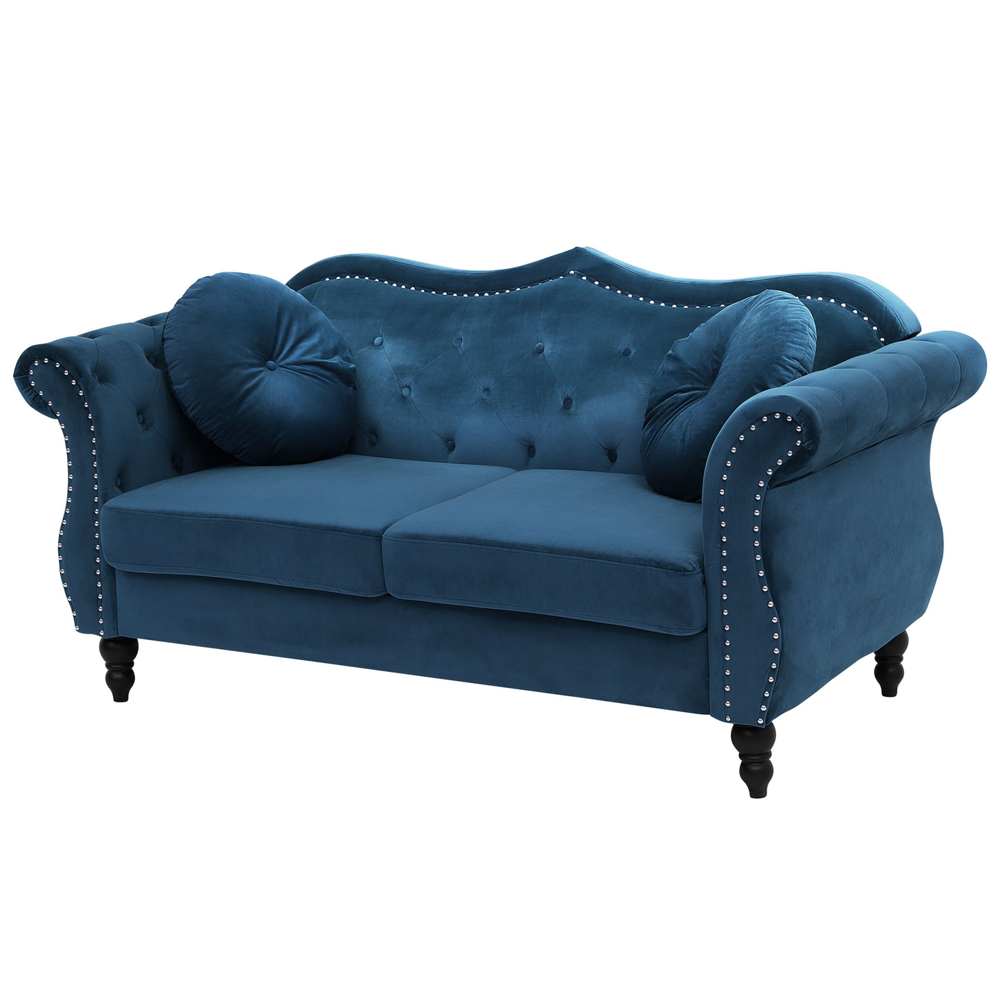 2-Sitzer Sofa Samtstoff marineblau SKIEN