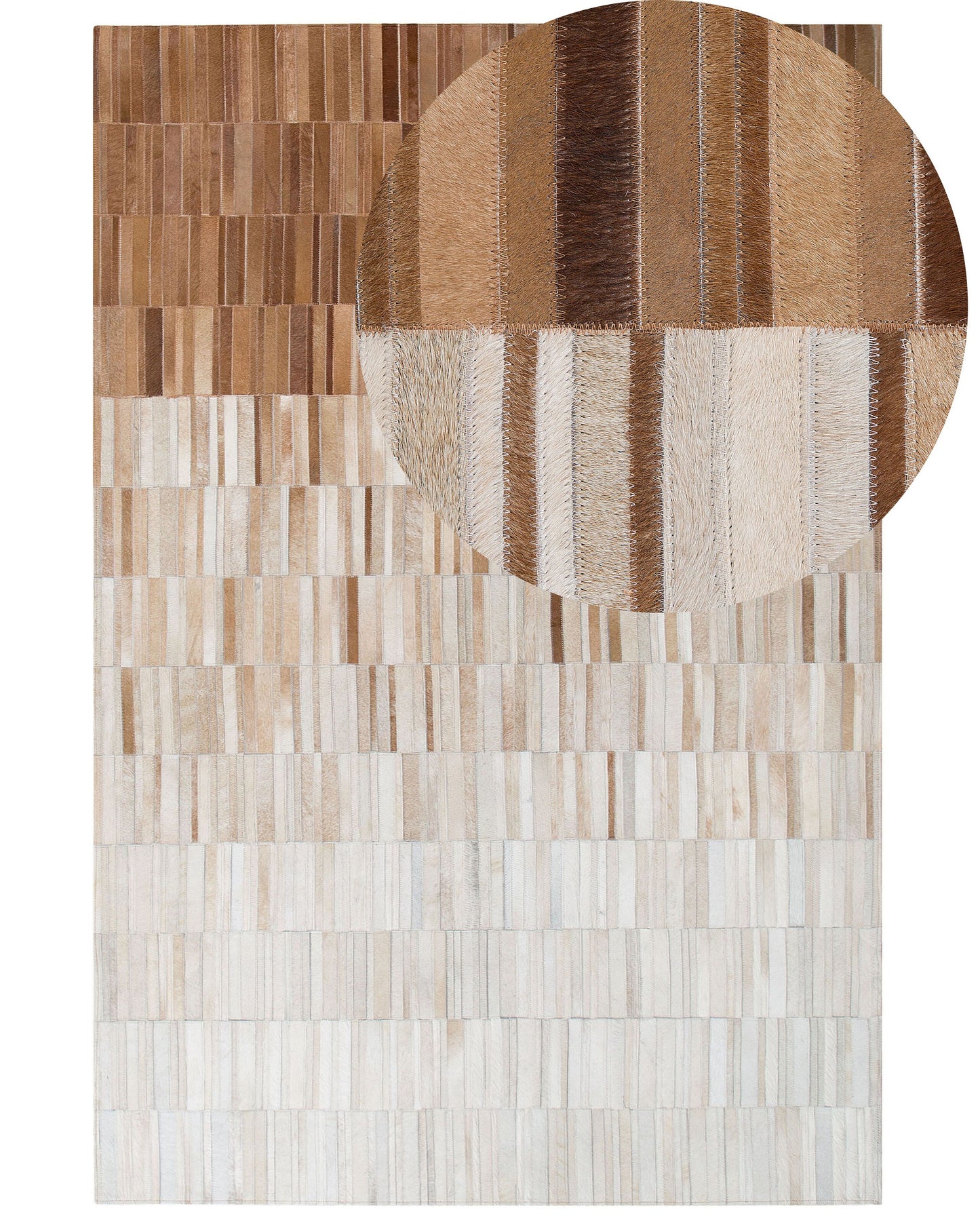 Teppich Kuhfell beige 140 x 200 cm Patchwork Kurzflor YAGDA